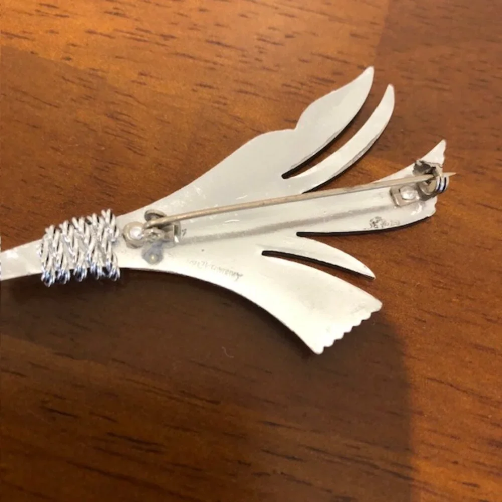 Vintage Silver Tone Germany Brooch Pin.